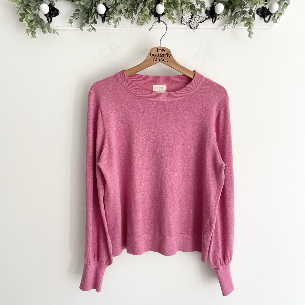Gorman Pink And Metallic Tight Knit Lightweight Long Sleeve Sweater Size 10 #16